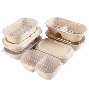 Συσκευές συσκευασίας ταχείας συσκευασίας τροφίμων bagasse εμπορευματοκιβώτια συσκευασίας τροφίμων με διαυγές κουτί για λιπασματοποίηση ζαχαροκάλαμου