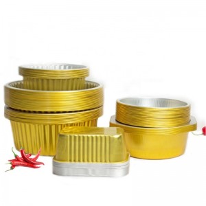 Θερμαινόμενο κουτί συσκευασίας τροφίμων χρυσό κουτί με φαγητό συντήρησης θερμότητας ανακυκλώσιμο δοχείο φαγητού αλουμινίου
